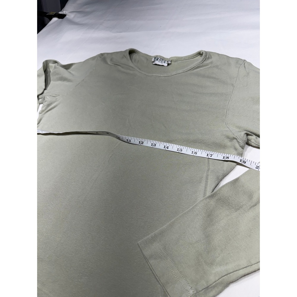 Vintage Timbuktu Station Sage Green Long Sleeve Crewneck Top Women L - Picture 4 of 6
